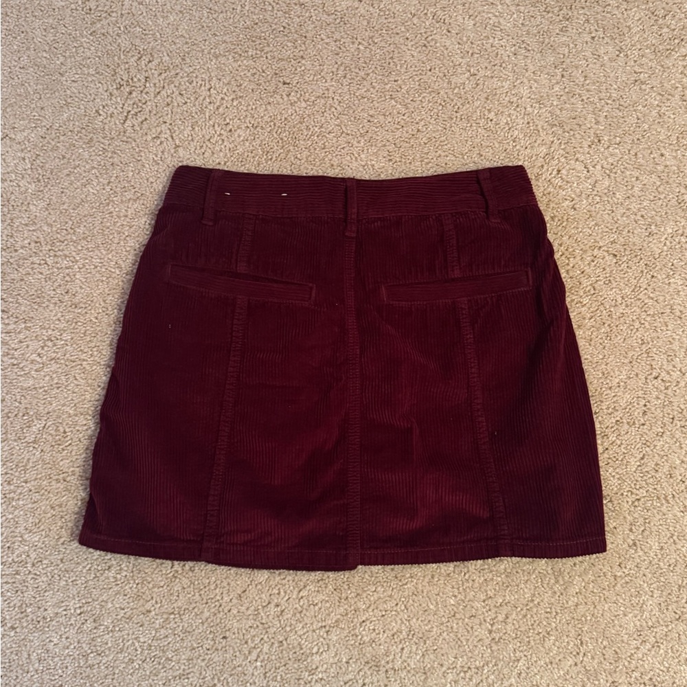 American Eagle Maroon Red Front Button Skirt - image 2